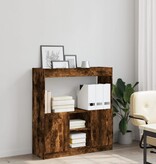 VidaXL Hoge kast 92x33x100 cm bewerkt hout gerookt eikenkleurig