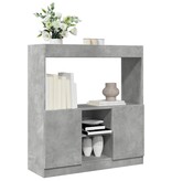 VidaXL Hoge kast 92x33x100 cm bewerkt hout betongrijs
