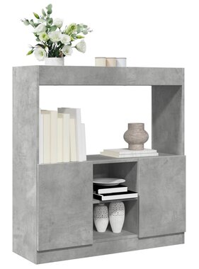 VidaXL Hoge kast 92x33x100 cm bewerkt hout betongrijs
