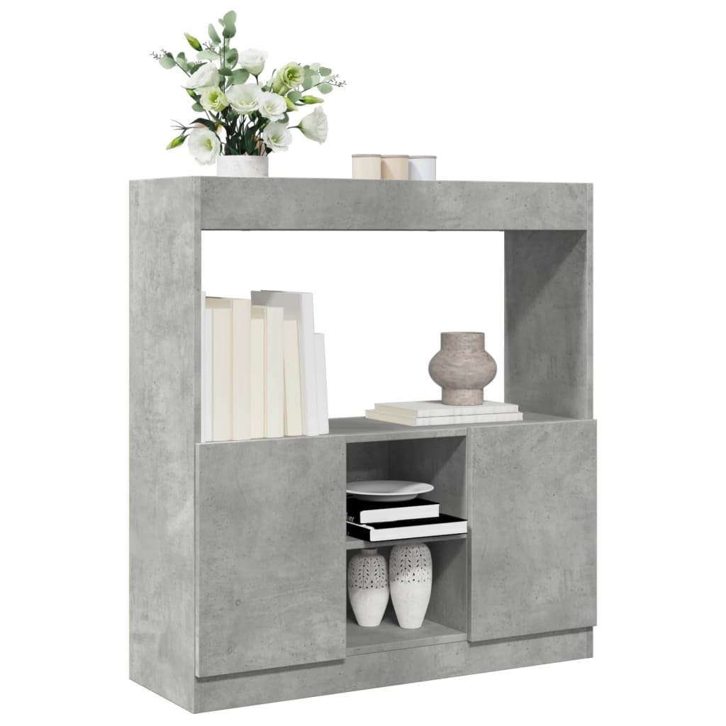 VidaXL Hoge kast 92x33x100 cm bewerkt hout betongrijs