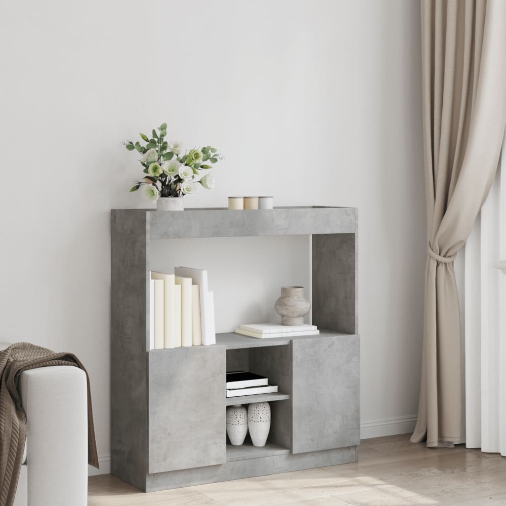 VidaXL Hoge kast 92x33x100 cm bewerkt hout betongrijs