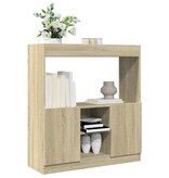 VidaXL Hoge kast 92x33x100 cm bewerkt hout sonoma eikenkleurig