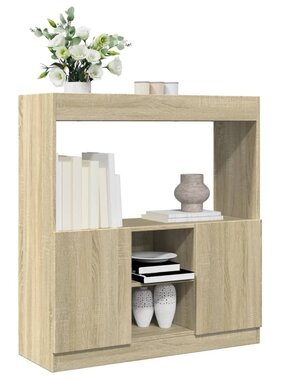 VidaXL Hoge kast 92x33x100 cm bewerkt hout sonoma eikenkleurig