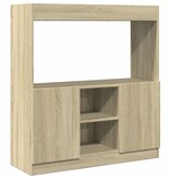 VidaXL Hoge kast 92x33x100 cm bewerkt hout sonoma eikenkleurig