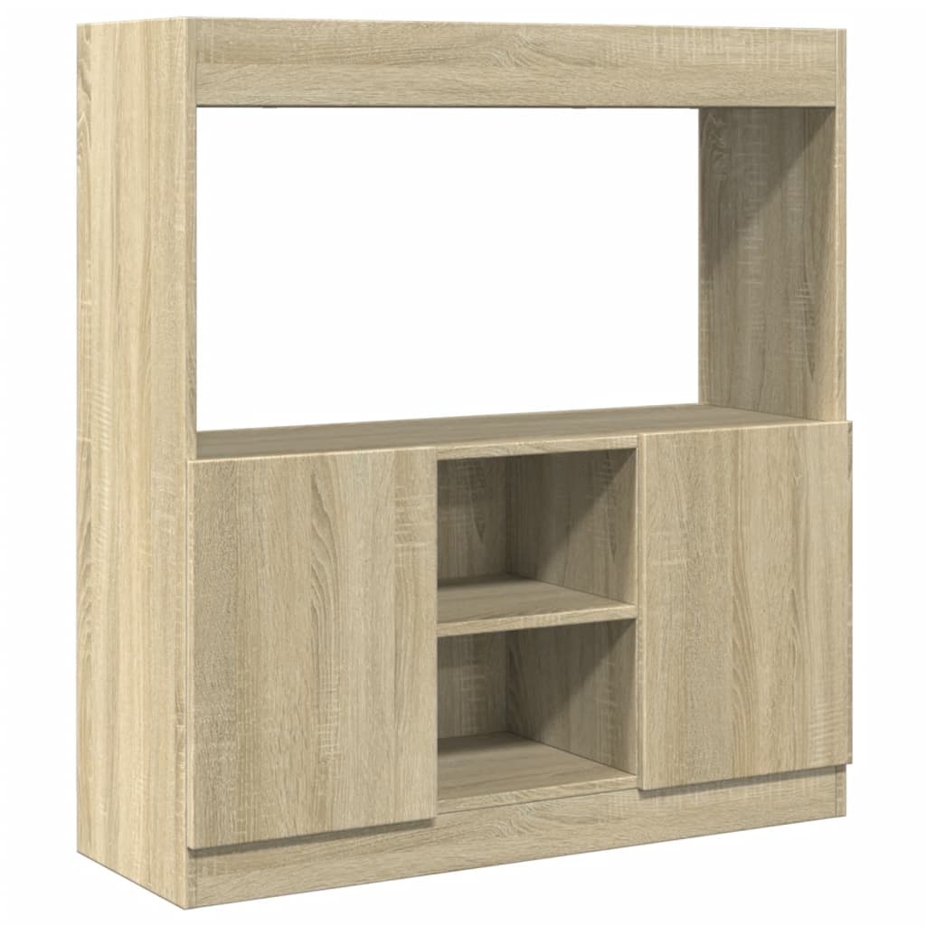 VidaXL Hoge kast 92x33x100 cm bewerkt hout sonoma eikenkleurig
