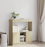 VidaXL Hoge kast 92x33x100 cm bewerkt hout sonoma eikenkleurig