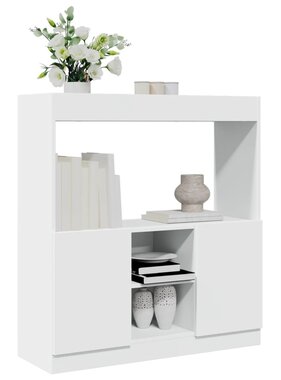 VidaXL Hoge kast 92x33x100 cm bewerkt hout wit