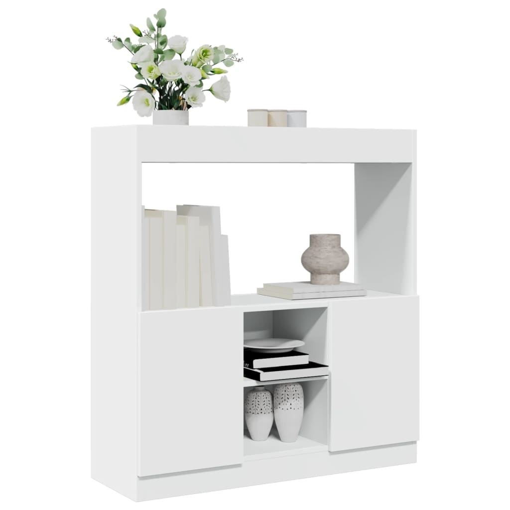 VidaXL Hoge kast 92x33x100 cm bewerkt hout wit