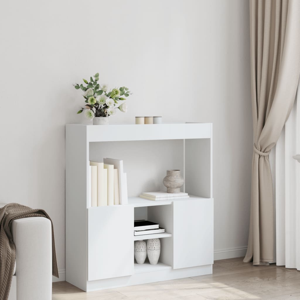VidaXL Hoge kast 92x33x100 cm bewerkt hout wit