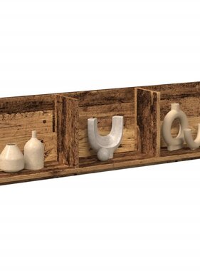 VidaXL Wandkast 100x16,5x30 cm bewerkt hout oud houtkleurig