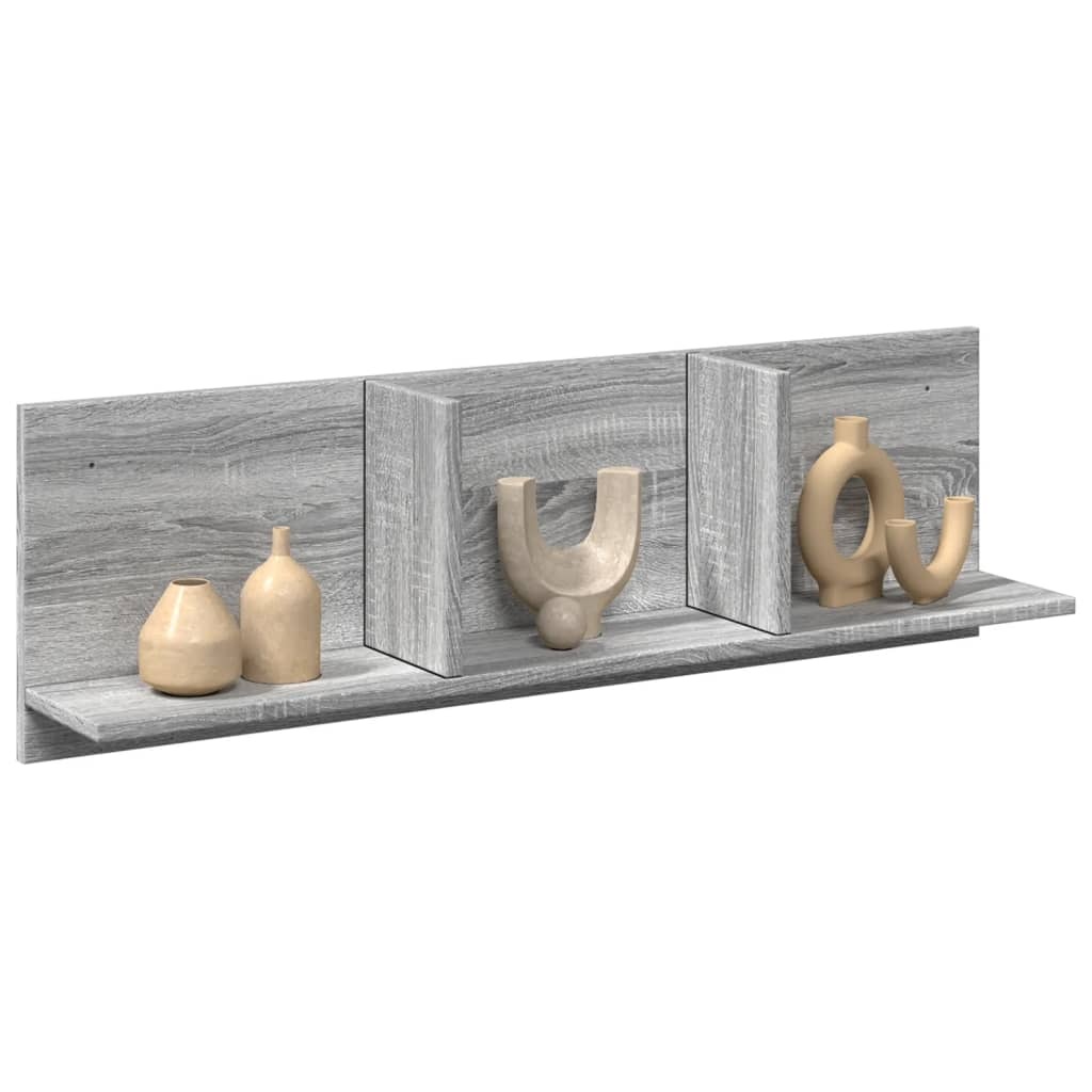VidaXL Wandkast 100x16,5x30 cm bewerkt hout grijs sonoma eikenkleurig