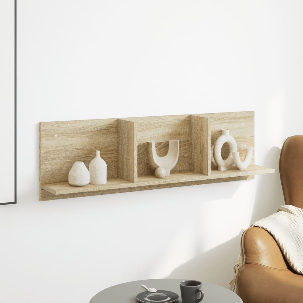 VidaXL Wandkast 100x16,5x30 cm bewerkt hout sonoma eikenkleurig
