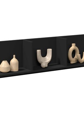 VidaXL Wandkast 100x16,5x30 cm bewerkt hout zwart