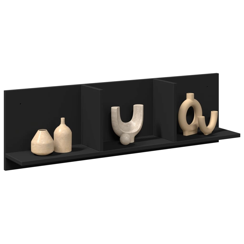 VidaXL Wandkast 100x16,5x30 cm bewerkt hout zwart