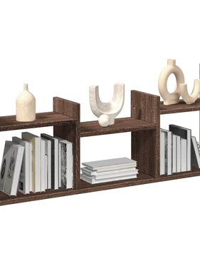 VidaXL Wandkast 100x18x40 cm bewerkt hout bruin eikenkleur