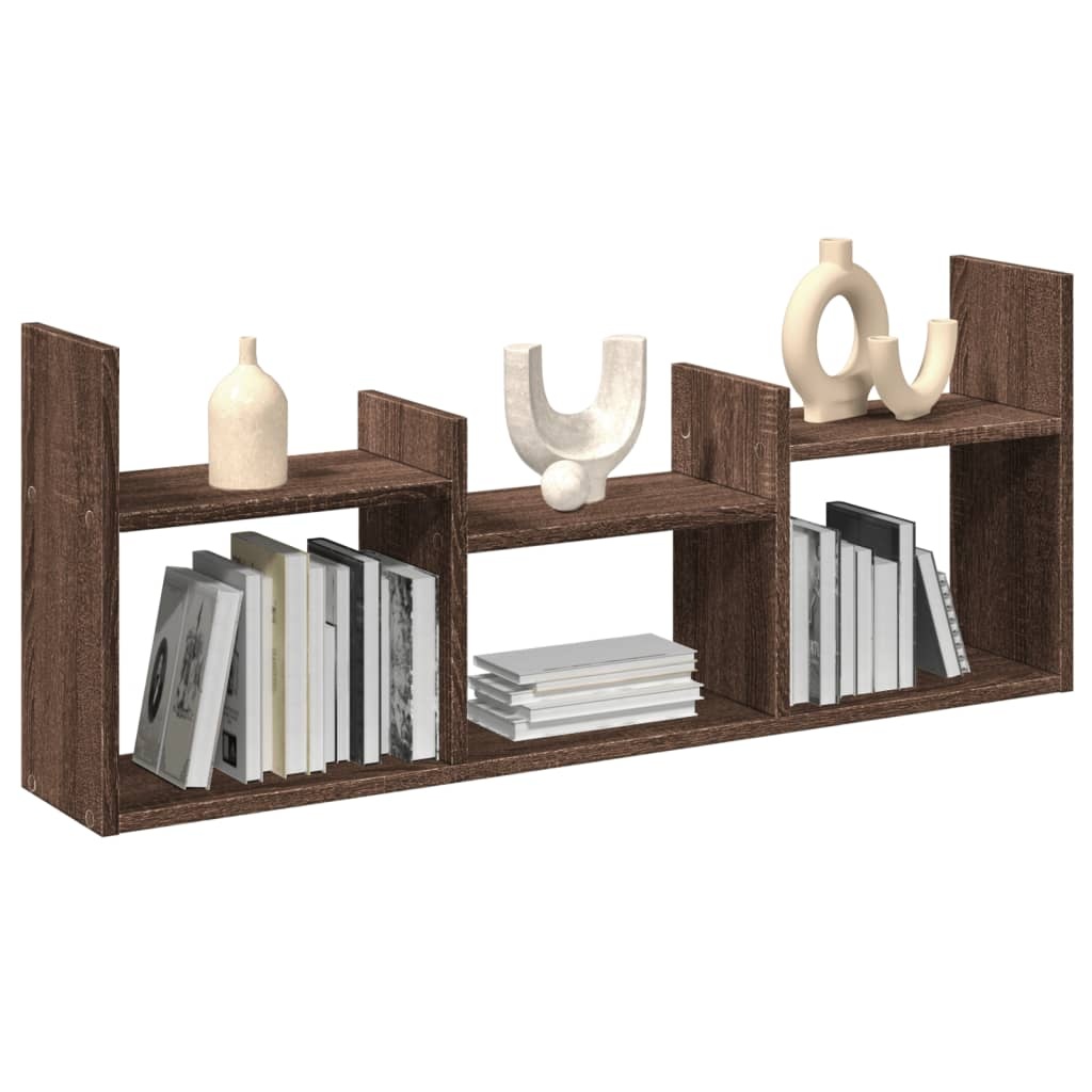 VidaXL Wandkast 100x18x40 cm bewerkt hout bruin eikenkleur