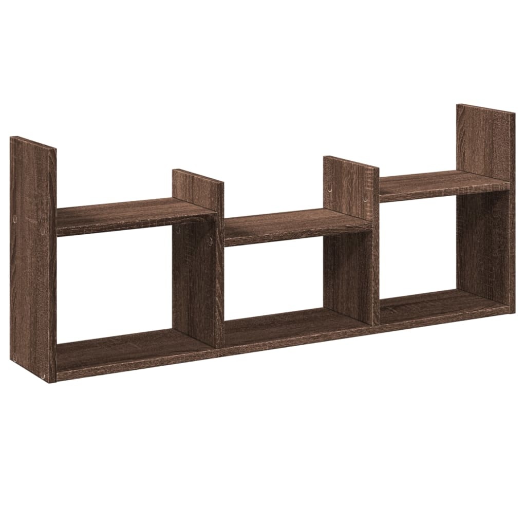 VidaXL Wandkast 100x18x40 cm bewerkt hout bruin eikenkleur