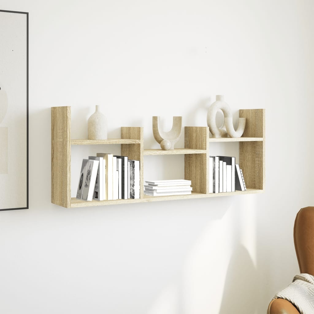 VidaXL Wandkast 100x18x40 cm bewerkt hout sonoma eikenkleurig