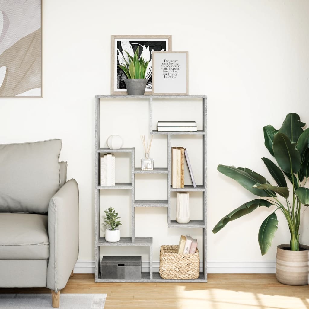 VidaXL Boekenkast 72x20x120 cm bewerkt hout grijs sonoma eikenkleurig