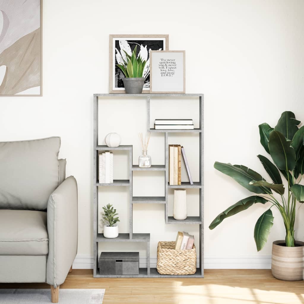 VidaXL Boekenkast 72x20x120 cm bewerkt hout betongrijs