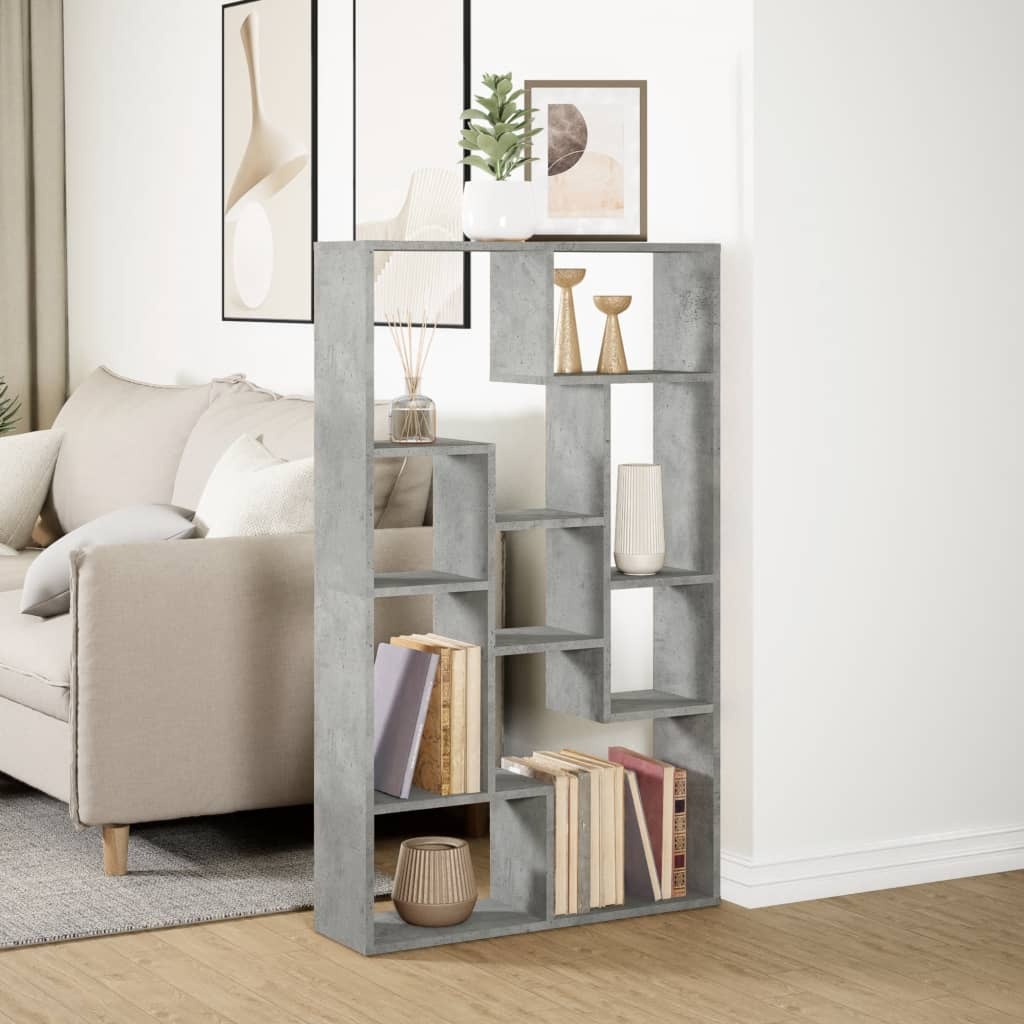 VidaXL Boekenkast 72x20x120 cm bewerkt hout betongrijs
