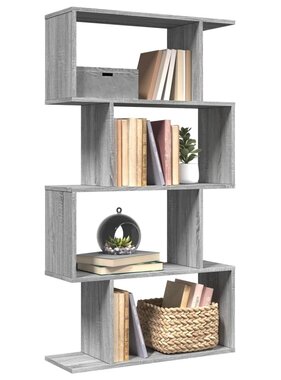 VidaXL Kamerscherm / boekenkast 4-laags 70x24x129 cm hout grijs sonoma