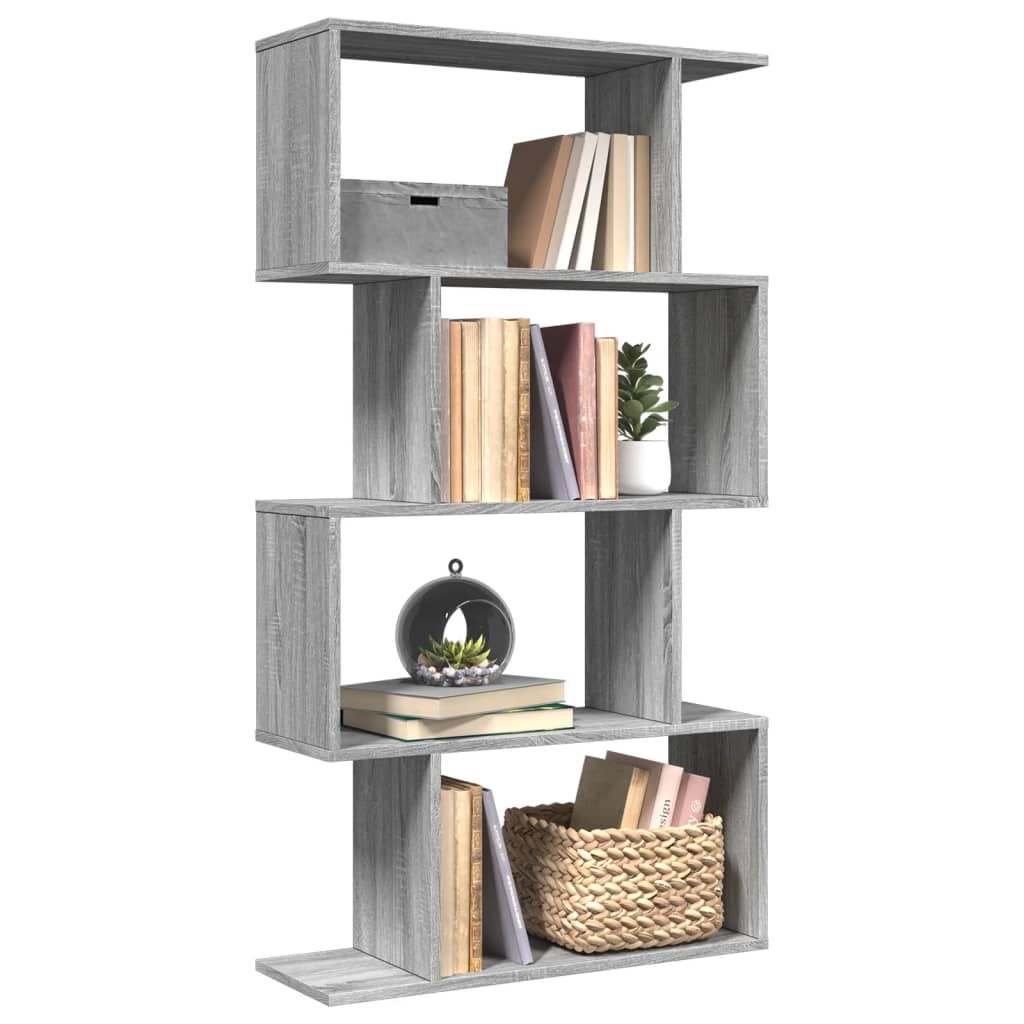 VidaXL Kamerscherm / boekenkast 4-laags 70x24x129 cm hout grijs sonoma