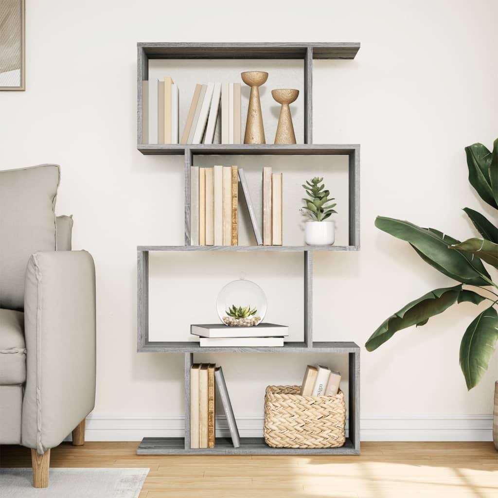 VidaXL Kamerscherm / boekenkast 4-laags 70x24x129 cm hout grijs sonoma