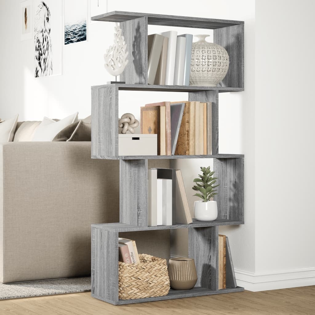 VidaXL Kamerscherm / boekenkast 4-laags 70x24x129 cm hout grijs sonoma