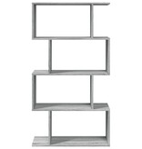 VidaXL Kamerscherm / boekenkast 4-laags 70x24x129 cm hout grijs sonoma