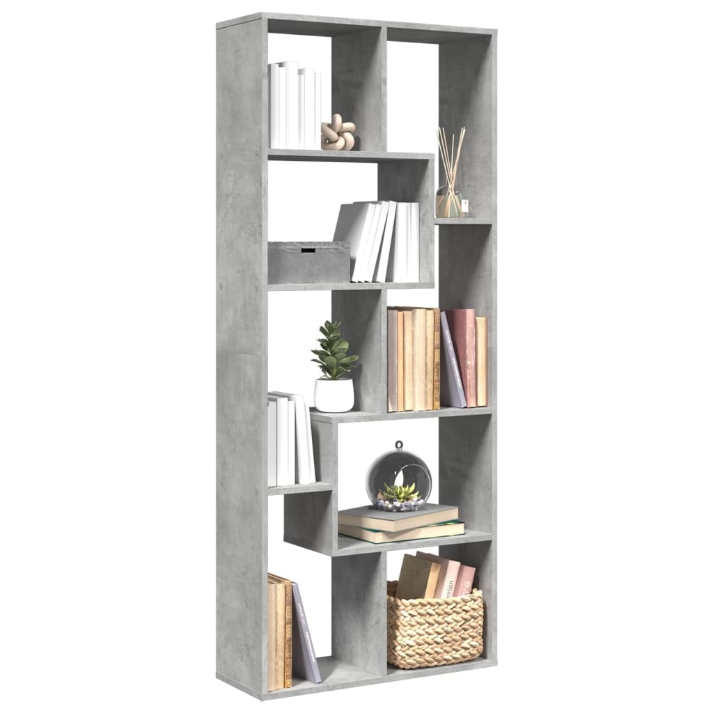 VidaXL Kamerscherm / boekenkast 67x25x161,5 cm bewerkt hout betongrijs