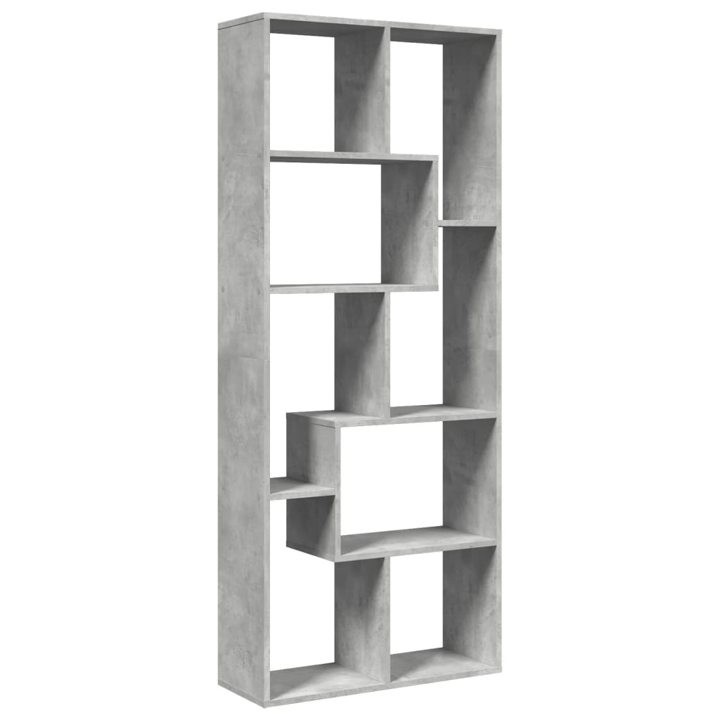 VidaXL Kamerscherm / boekenkast 67x25x161,5 cm bewerkt hout betongrijs