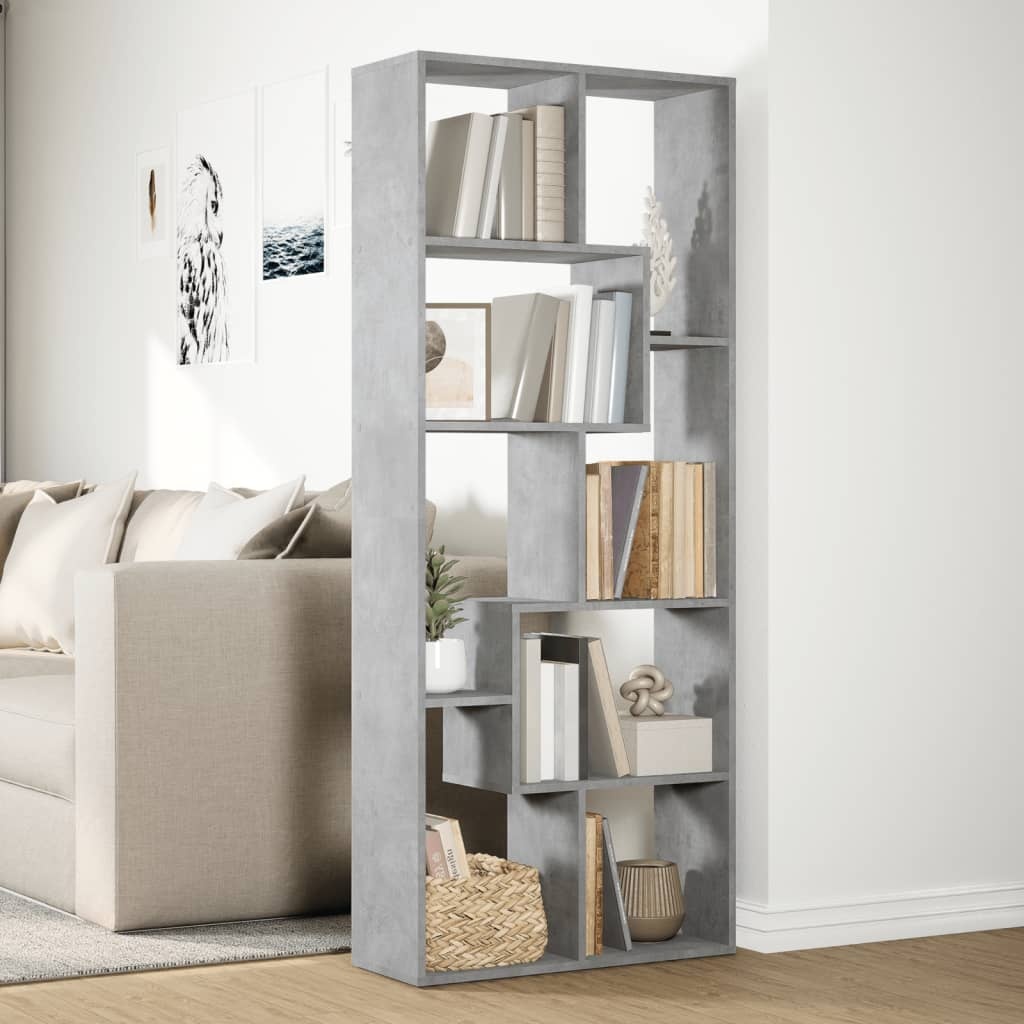 VidaXL Kamerscherm / boekenkast 67x25x161,5 cm bewerkt hout betongrijs