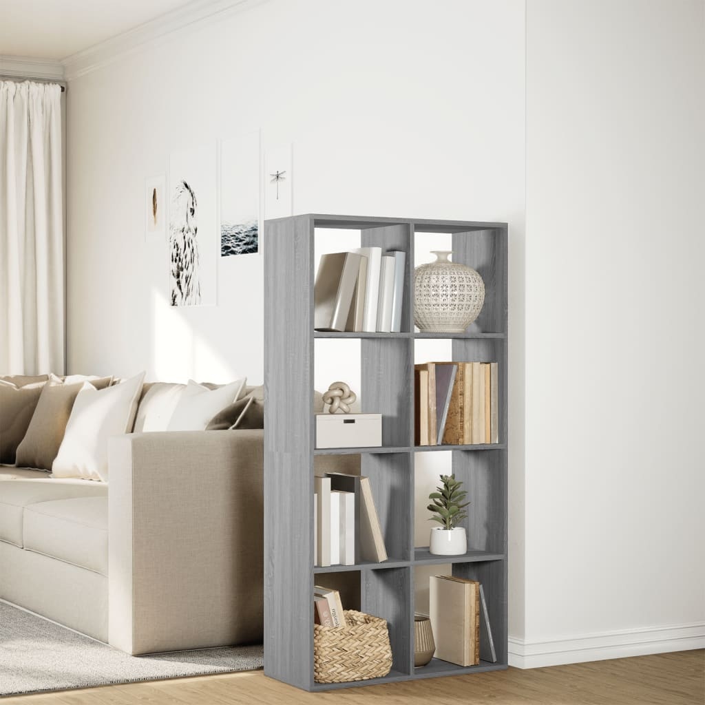 VidaXL Kamerscherm / boekenkast 69,5x29x137,5 cm hout grijs sonoma eik