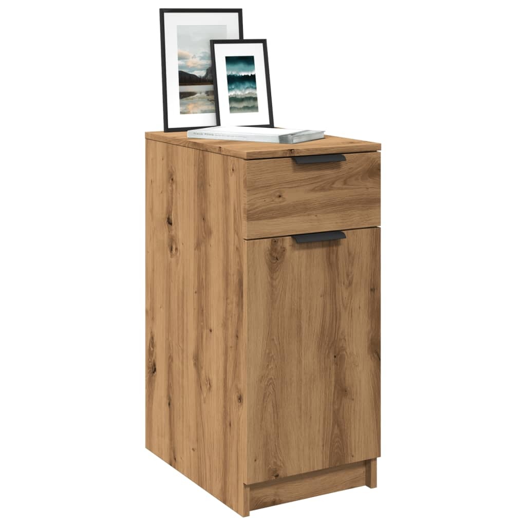 VidaXL Bureaukast 33x50x75 cm bewerkt hout artisanaal eikenkleurig