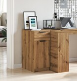 VidaXL Bureaukast 33x50x75 cm bewerkt hout artisanaal eikenkleurig