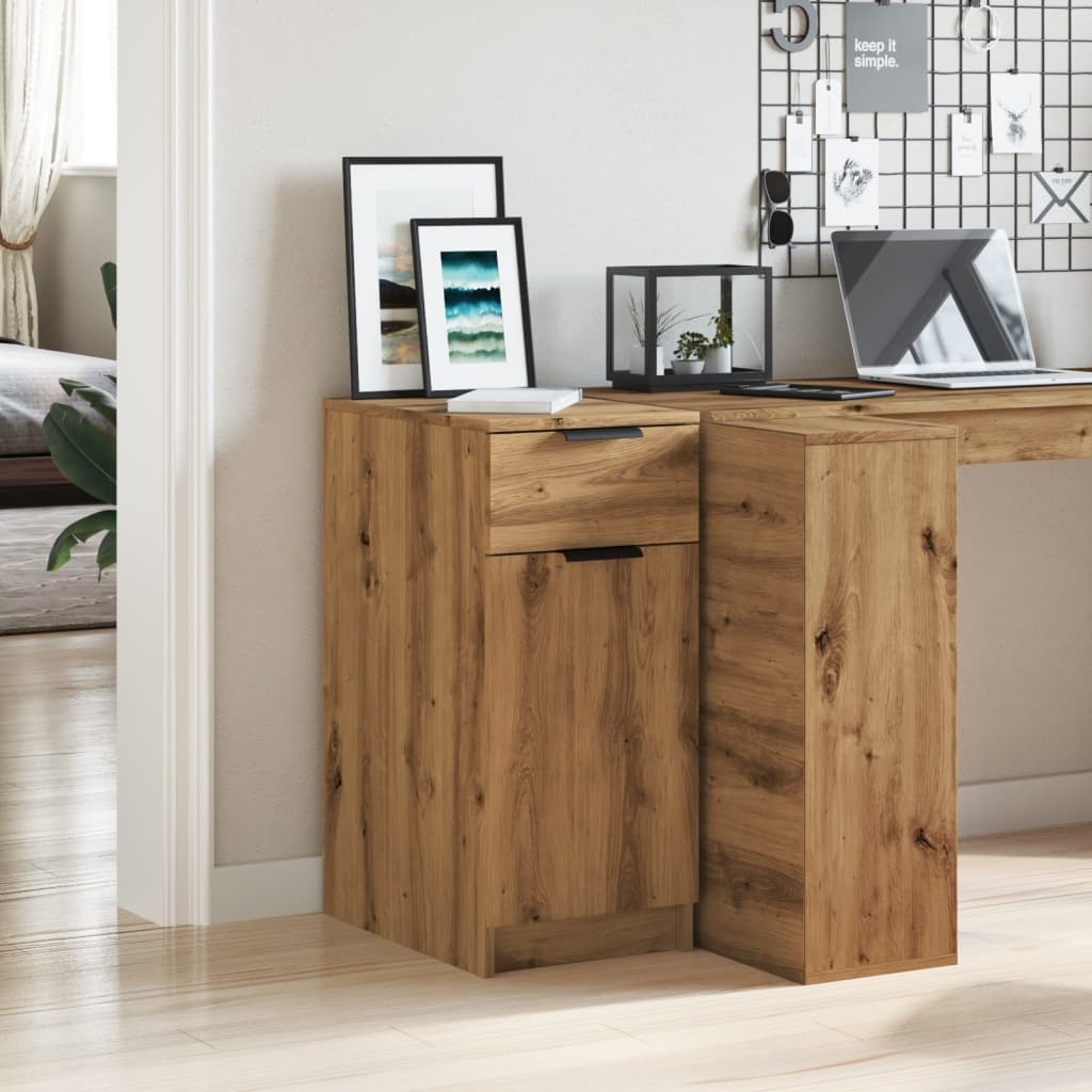 VidaXL Bureaukast 33x50x75 cm bewerkt hout artisanaal eikenkleurig