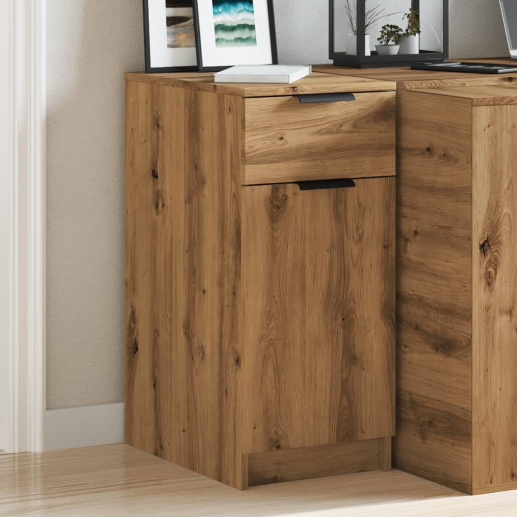 VidaXL Bureaukast 33x50x75 cm bewerkt hout artisanaal eikenkleurig