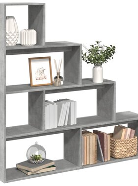 VidaXL Kamerscherm / boekenkast 4-laags 143,5x29x143,5 cm hout grijs