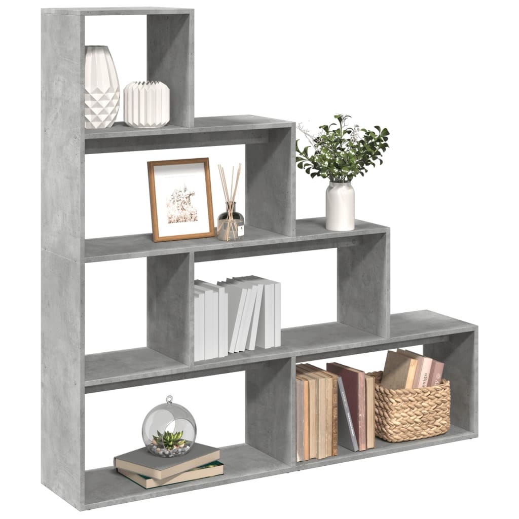 VidaXL Kamerscherm / boekenkast 4-laags 143,5x29x143,5 cm hout grijs
