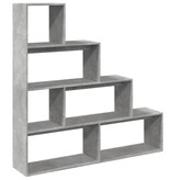 VidaXL Kamerscherm / boekenkast 4-laags 143,5x29x143,5 cm hout grijs