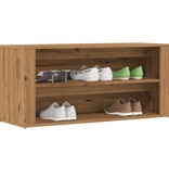 VidaXL Schoenenbankje 100x35x45 cm bewerkt hout artisanaal eikenkleur