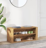 VidaXL Schoenenbankje 100x35x45 cm bewerkt hout artisanaal eikenkleur
