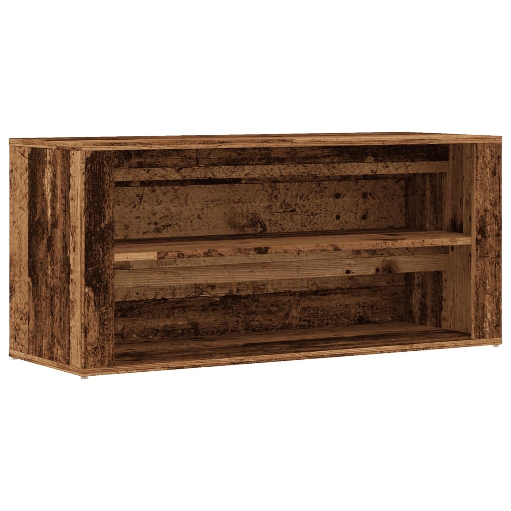 VidaXL Schoenenbank 100x35x45 cm bewerkt hout oud houtkleurig