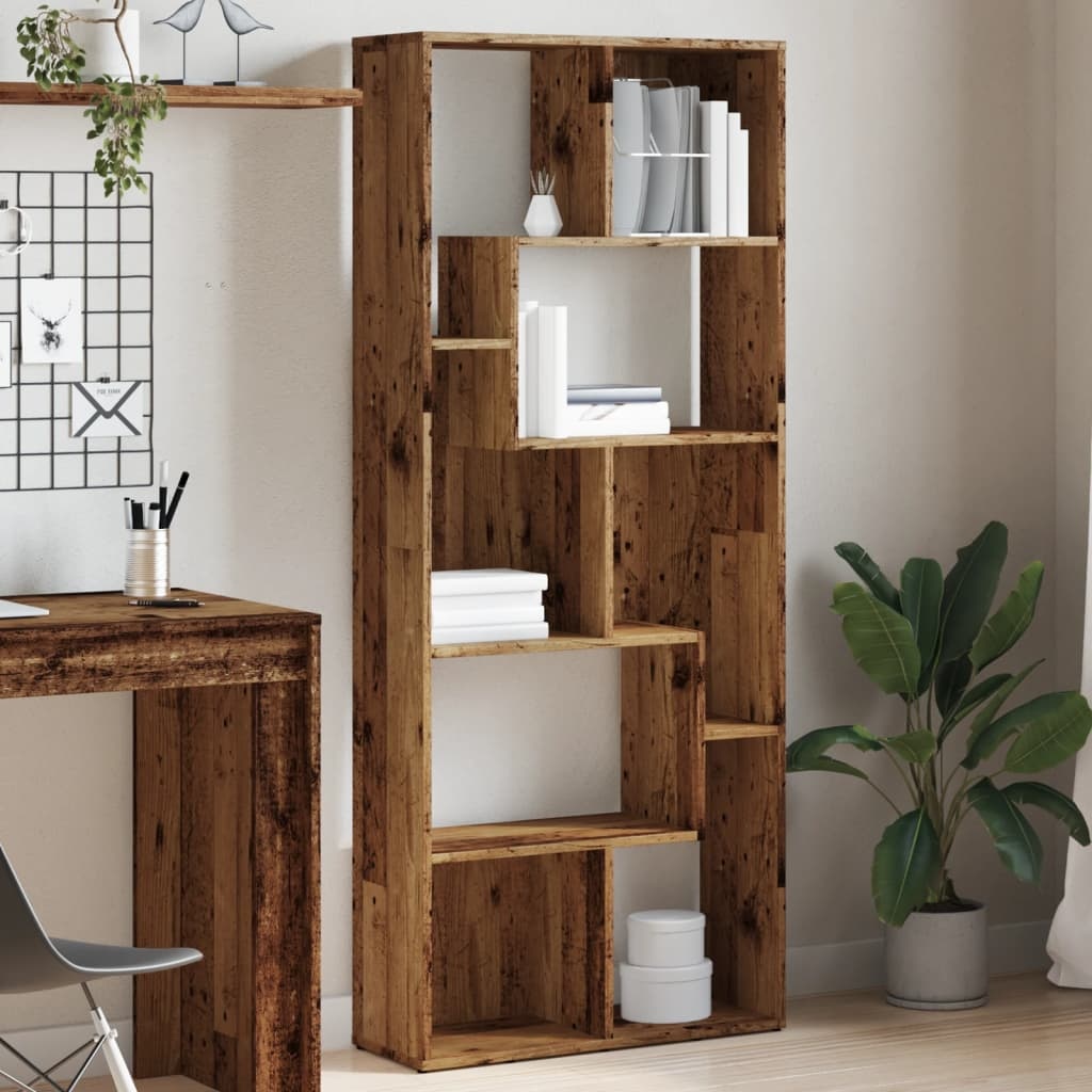 VidaXL Boekenkast 67x24x161 cm bewerkt hout oud houtkleurig