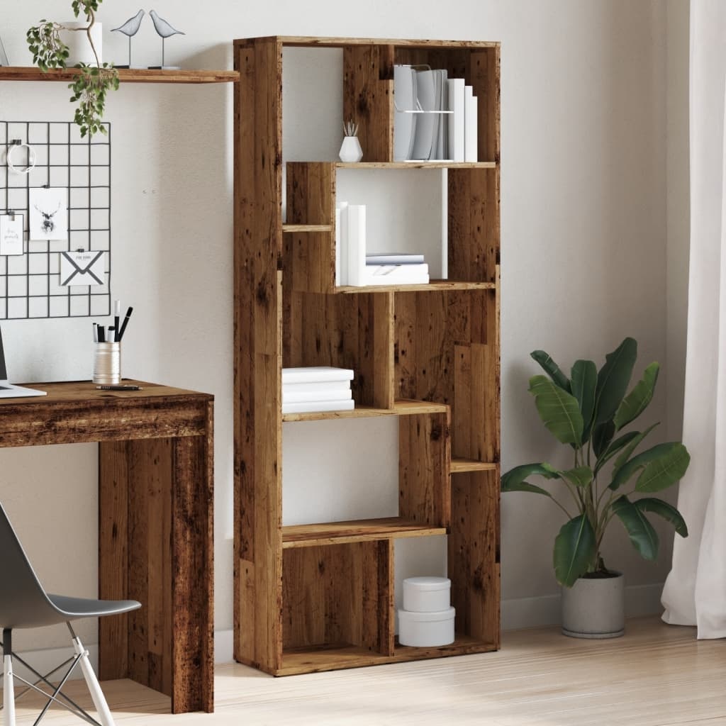 VidaXL Boekenkast 67x24x161 cm bewerkt hout oud houtkleurig