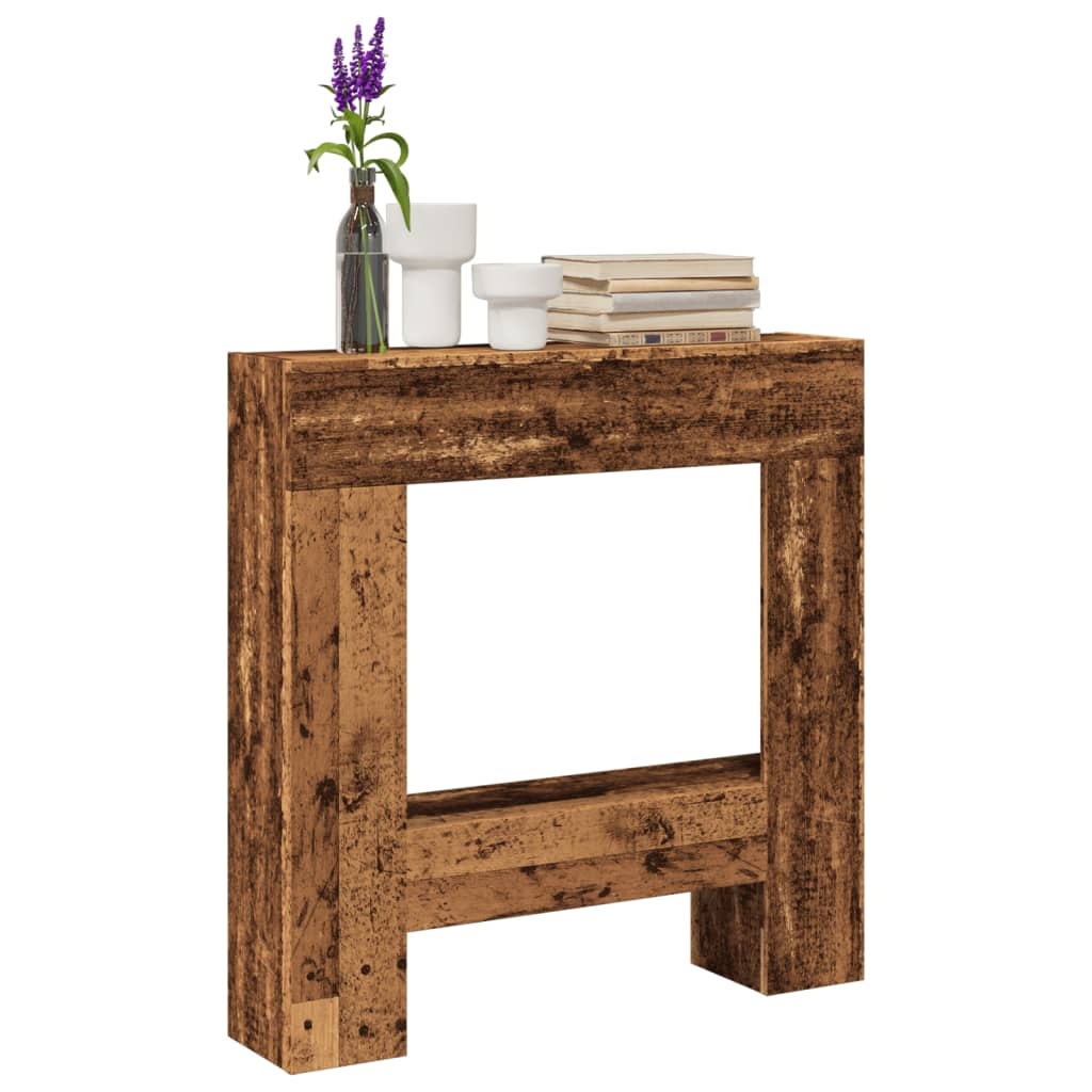 VidaXL Haardombouw 81x18x82 cm bewerkt hout oud houtkleurig