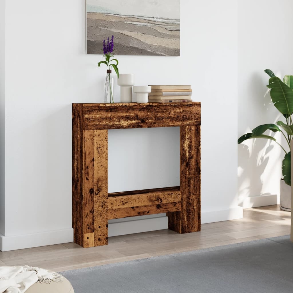 VidaXL Haardombouw 81x18x82 cm bewerkt hout oud houtkleurig