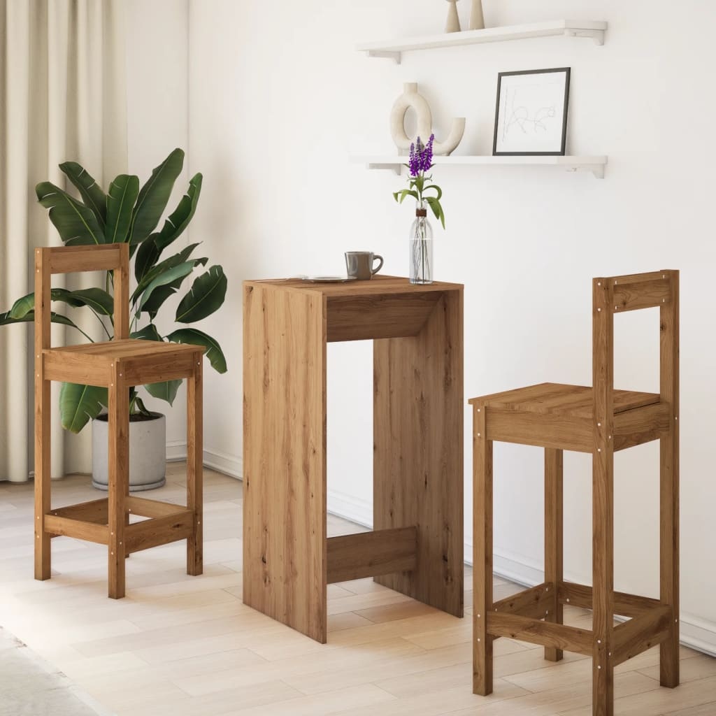 VidaXL Bartafel 51x50x103,5 cm bewerkt hout artisanaal eikenkleur