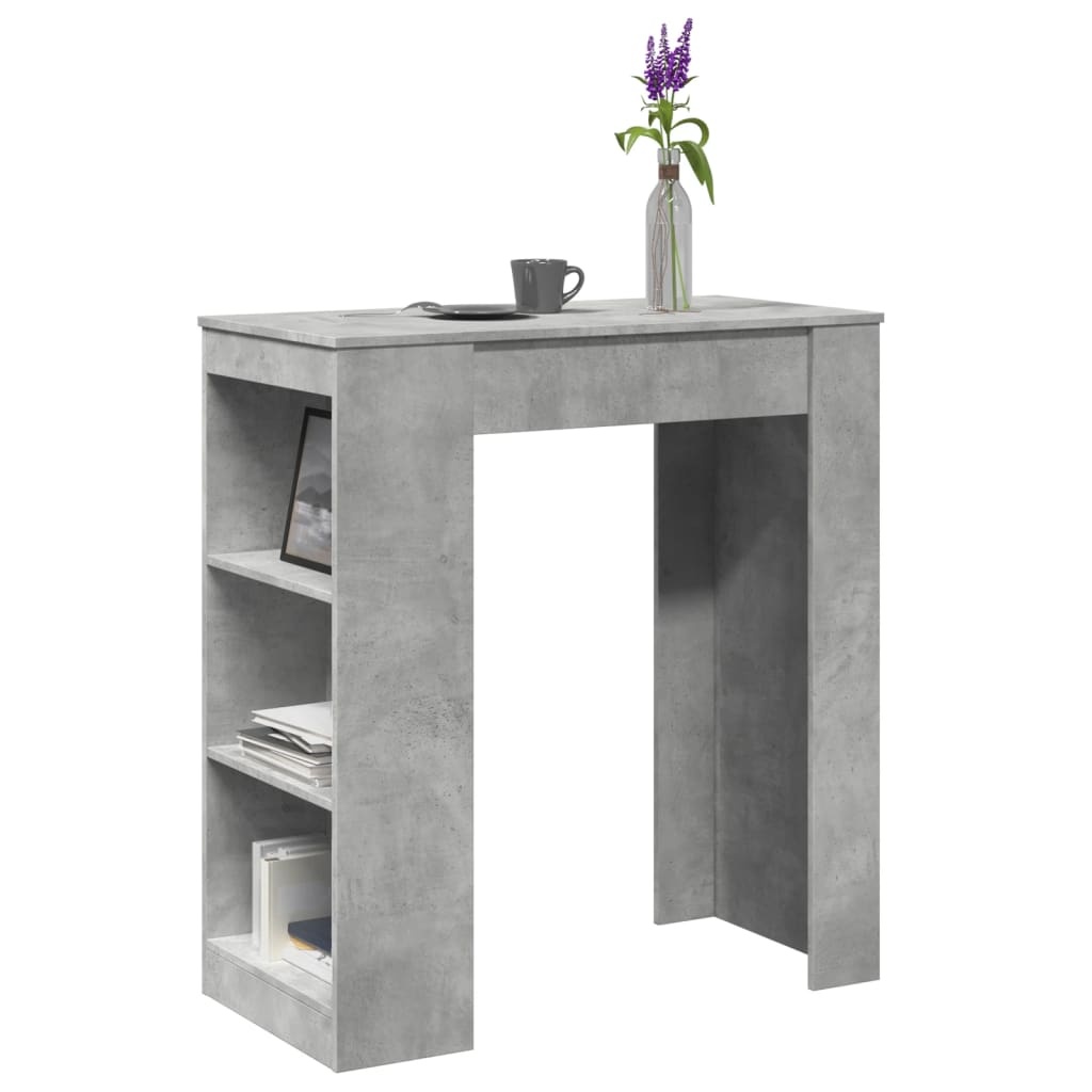 VidaXL Bartafel met rekken 95x47x103,5 cm bewerkt hout betongrijs